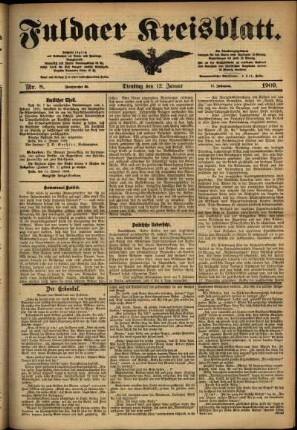 Ausgabe vom Dienstag, den 12. Januar 1909.