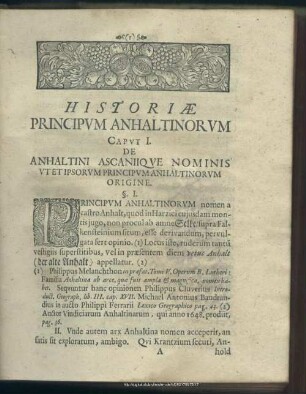 Caput I. De Anhaltini Ascaniique Nominis Ut Et Ipsorum Principum Anhaltinorum Origine
