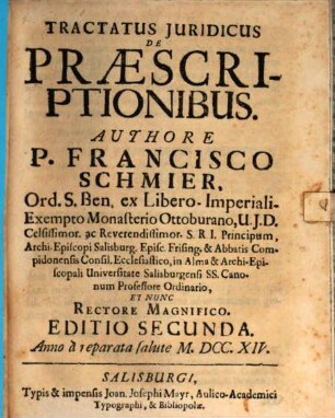 Tractatus Juridicus De Præscriptionibus