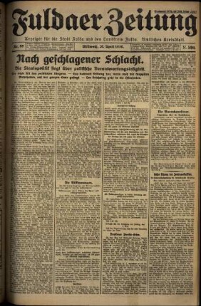 Erste Ausgabe vom Mittwoch, den 16. April 1930.