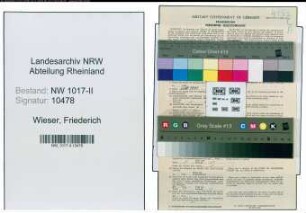 Entnazifizierung Friederich Wieser , geb. 16.05.1890 (Schaffner)