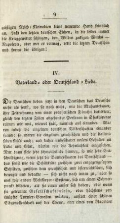 IV. Vaterland- oder Deutschland-Liebe