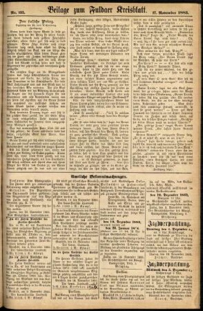 Zweite Ausgabe vom Samstag, den 17. November 1883.