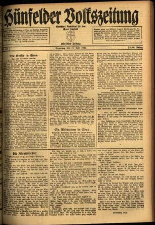 Ausgabe vom Samstag, den 17. Juli 1920.