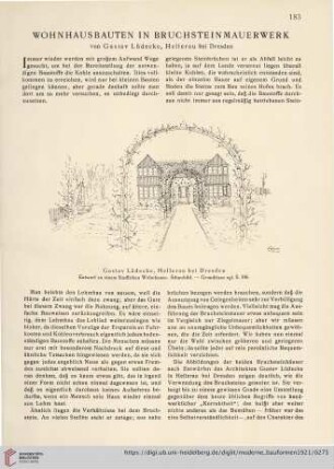 Wohnhausbauten in Bruchsteinmauerwerk