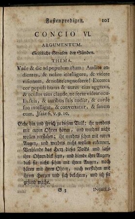 Concio VI. [Der aus gerechter Zulassung Gottes blinde Sünder.] - Concio VIII. Der aus eigener Bosheit und durch gerechte Strafe Gottes verhärtete Sünder.