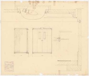 Schloss Posen, Posen Umbau: Ansichten und Details Personenaufzug 1:10, 1:1