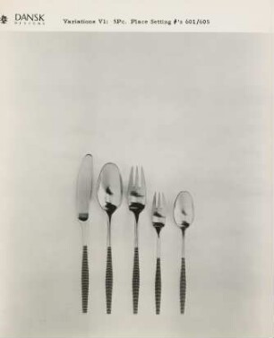 Essbesteck "Variations VI" mit Streifen, "601 / 605" von Jens H. Quistgaard