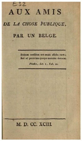 AUX AMIS DE LA CHOSE PUBLIQUE