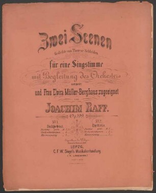 Zwei Scenen : für e. Singstimme mit Begl. d. Orchesters ; op. 199. 2. Die Hirtin. - 11 S.