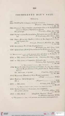 Fourteenth day´s sale (Nr. 3178 - 3391)