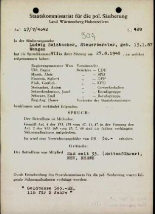 Sulzbacher, Ludwig