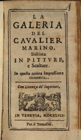 La Galeria Del Cavalier Marino