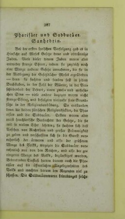 Pharisaeer und Sadducaeer. Sanhedrin