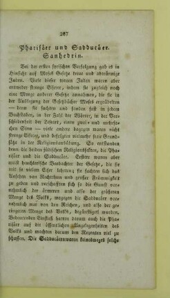 Pharisaeer und Sadducaeer. Sanhedrin
