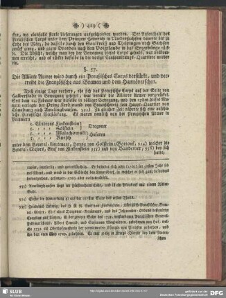 §. 57. Die Alliirte Armee wird durch ein Preußisches Corps verstärkt, und vertreibt die Französische aus Bremen und dem Hannöverschen