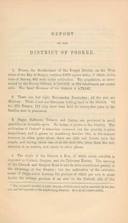 Report on the District of Pooree