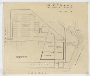 Bürohaus Bayerischer Platz 1 / Landshuter Straße 21, Berlin-Schöneberg: Lageplan 1:200