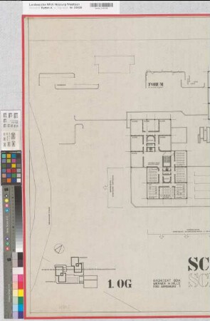 Schmallenberg (Schmallenberg) Schulzentrum Verwaltung Grundriß 1. Obergeschoß (1972) 1 : 100 83 x 100 Zeichnung Hochbauamt Soest