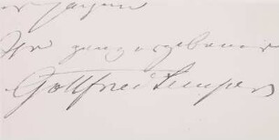 Eigenhändige Unterschrift unter einem Brief an A. Klepperbein