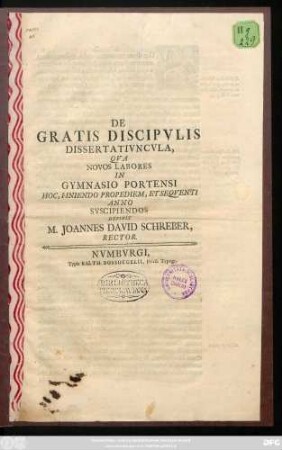 De Gratis Discipvlis Dissertativncvla