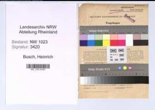 Entnazifizierung Heinrich Busch , geb. 13.09.1891 (Postarbeiter)