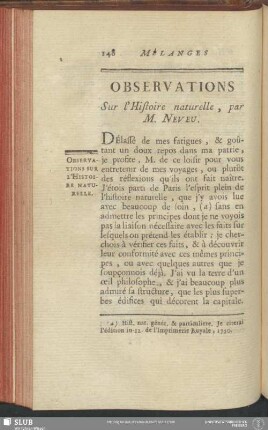Observations sur L'Histoire naturelle, par M. Neveu