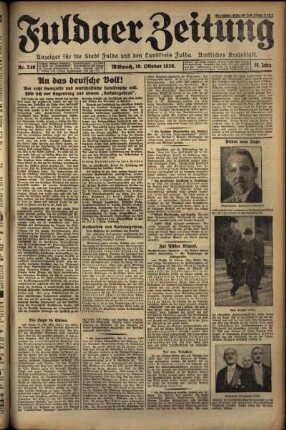 Ausgabe vom Mittwoch, den 16. Oktober 1929.