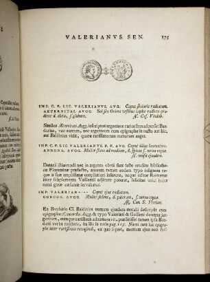 Valerianus. Sen. [ ... mit Abbildungsbeschreibung].