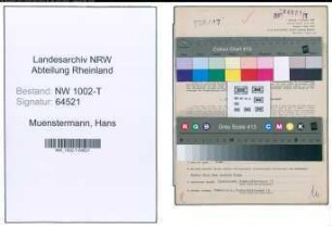Entnazifizierung Hans Muenstermann , geb. 23.04.1912 (Juwelier)