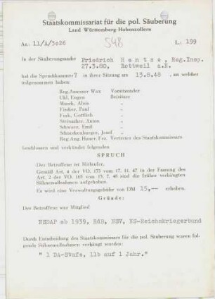 Hentze, Friedrich