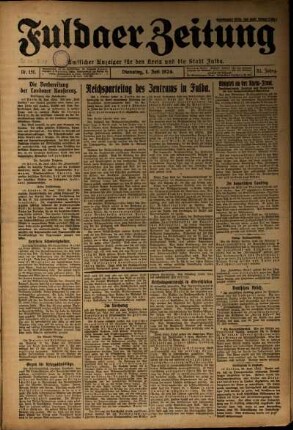 Ausgabe vom Dienstag, den 01. Juli 1924.