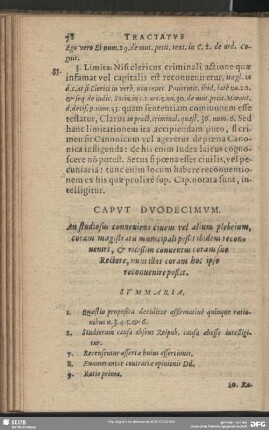 Caput Duodecimum. An studiosus conveniens civem vel alium plebeium coram magistratu municipali poßit ibidem reconveniri, & vicißim conventus coram suo Rectore, num illos coram hoc ipso reconvenire poßit