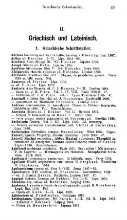 II. Griechisch und Lateinisch.