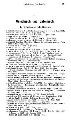 II. Griechisch und Lateinisch.