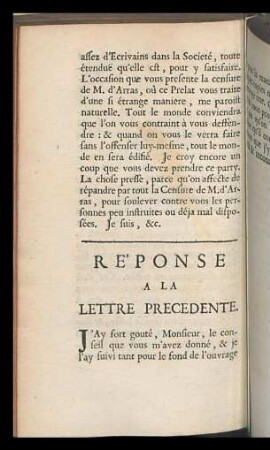 Réponse a la lettre precedente.