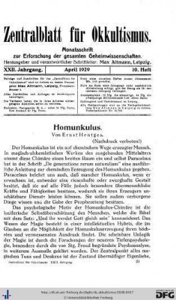 10. Heft (Apr. 1929)