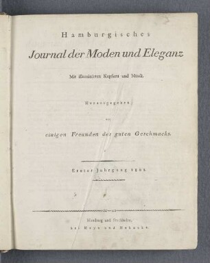 1.1801: Hamburgisches Journal der Moden und Eleganz