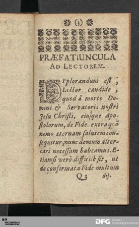 Praefatiuncula Ad Lectorem.