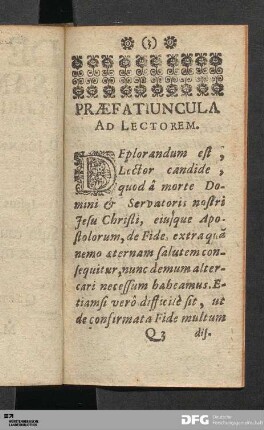 Praefatiuncula Ad Lectorem.