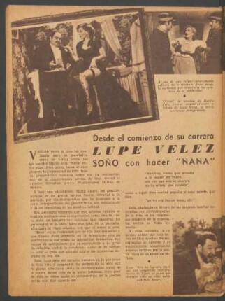 Desde el comienzo de su carrera Lupe Vélez soñó con hacer "Nana"