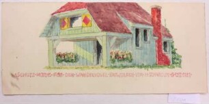 Schutzhütte für den Wandervogel [Rückseite: Studien zu Innenräumen, Treppe und Kirche]