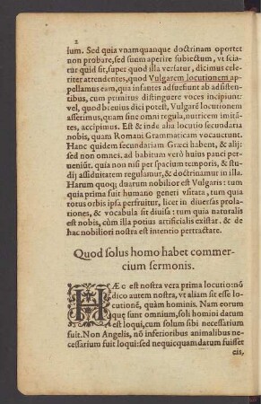 Quod solus homo habet commercium sermonis.