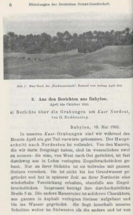 2a. Berrischte über die Grabungen am Kasr Nordost