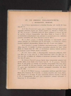 IV. Ex Ordine Philosophorvm.