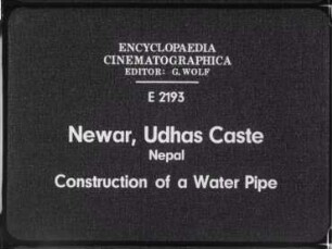 Newar, Udhas Caste (Nepal) - Construction of a Water Pipe