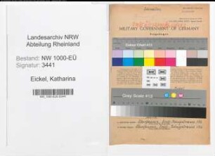 Entnazifizierung Katharina Eickel, geb. 04.07.1888 (Lehrerin)