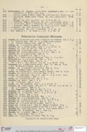 Römische Consular-Münzen (Nr. 6149 - 6225)