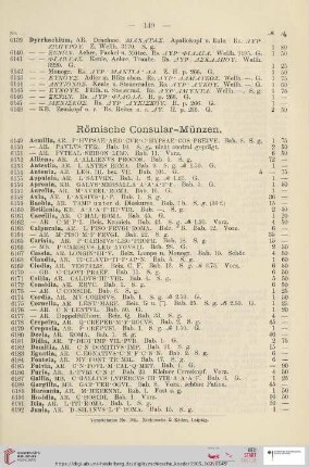 Römische Consular-Münzen (Nr. 6149 - 6225)