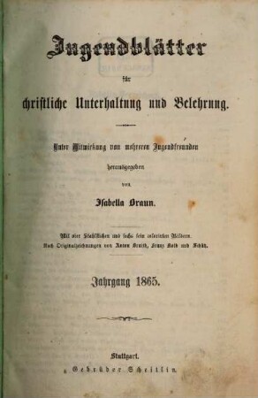Jugendblätter, 1865